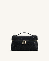 Thea Artificial Crystal Top Handle Bag - Black