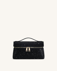 Thea Artificial Crystal Top Handle Bag - Black