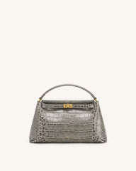 Carmen Top Handle Bag - Grey Croc
