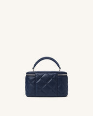 Vivienne Quilted Vanity Top Handle Bag - Navy