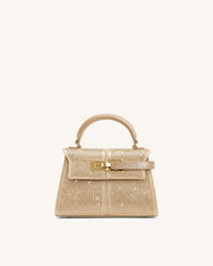 Elise Artificial Crystal Top Handle Bag - Champagne