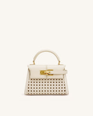 Elise Woven Top Handle Bag - Off White