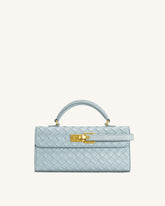 Keyla Weave Texture Top Handle Bag - Blue