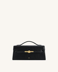 Lena Metal Rope Knot Top Handle Bag - Black
