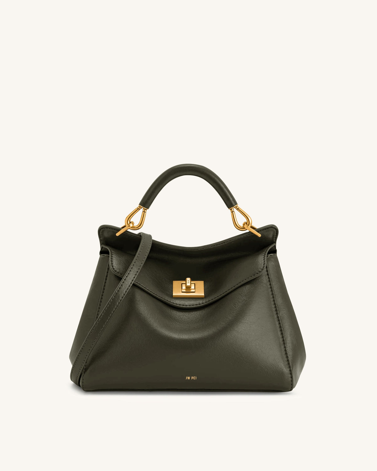 Lucia Classic Top Handle Bag - Dark Olive Green