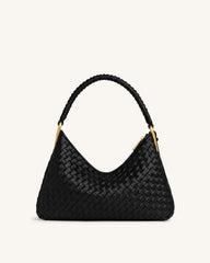 Lorena Woven Shoulder Bag - Black