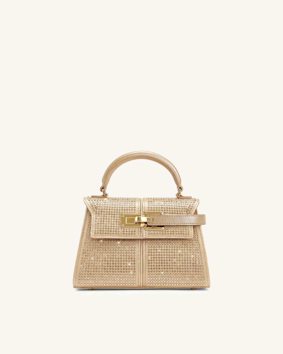 Elise Artificial Crystal Top Handle Bag - Champagne