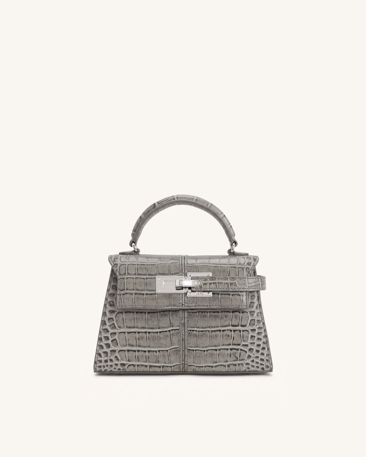 Elise Top Handle Bag - Grey Croc