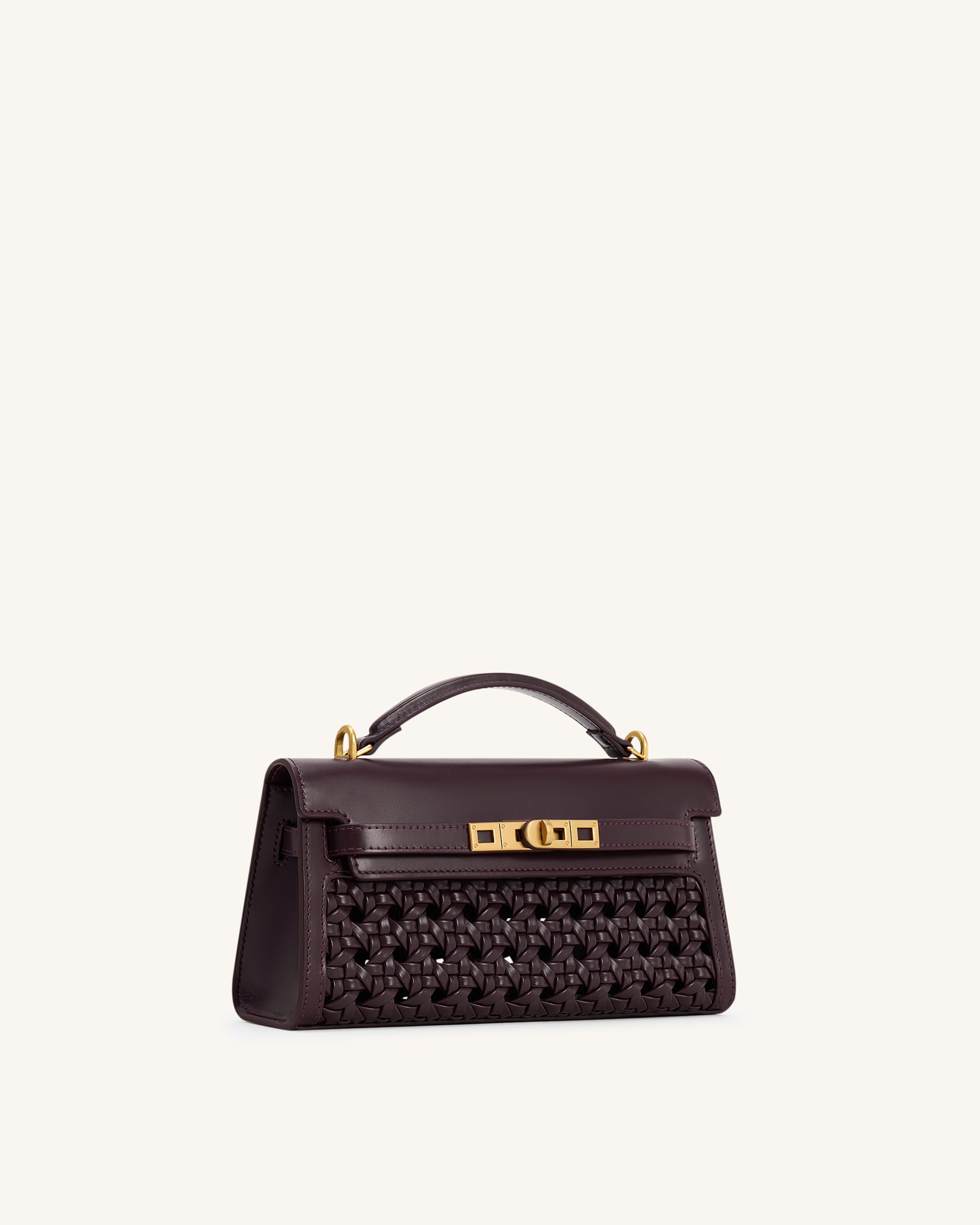 Noor Top Handle Bag - Dark Red